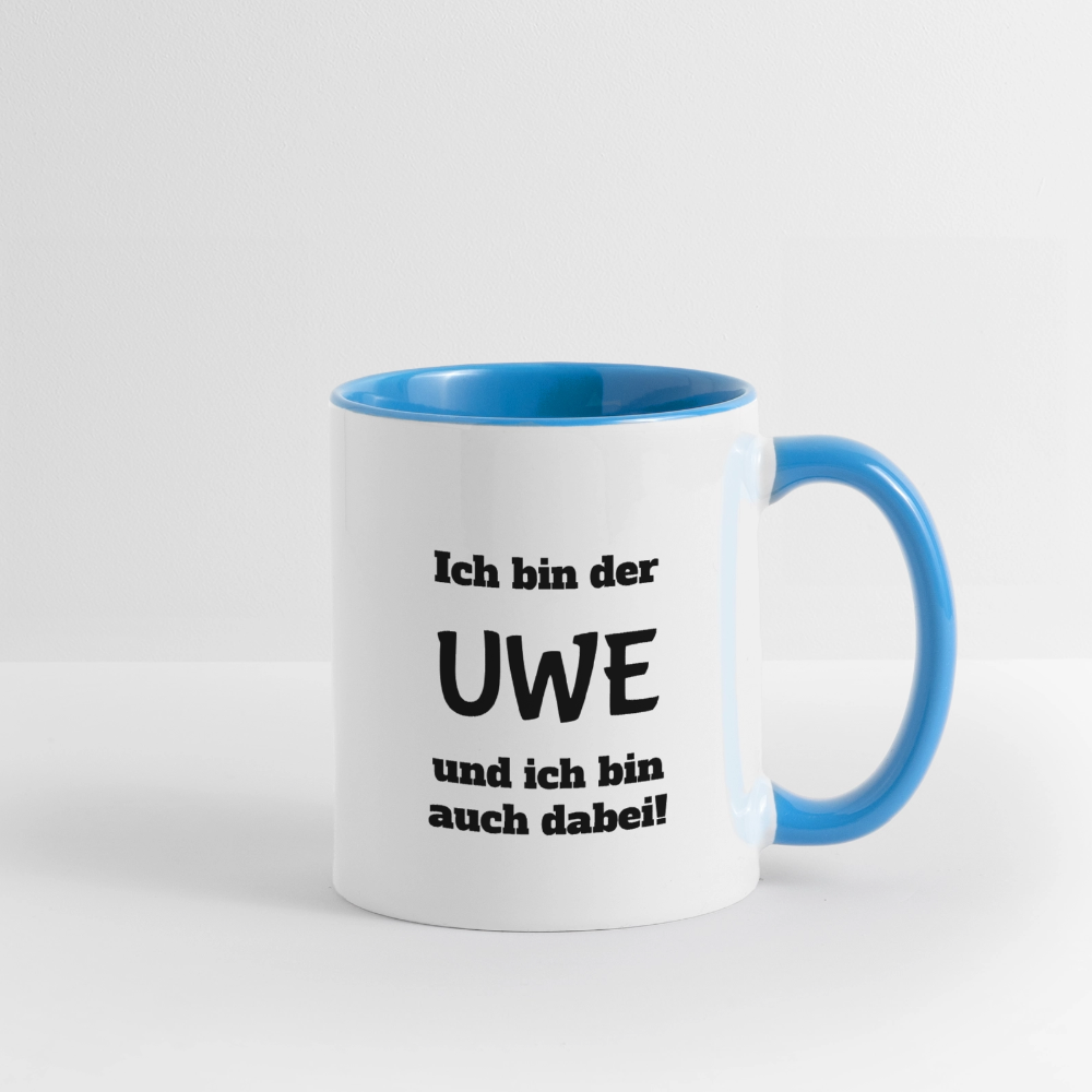 Tasse "Ich bin der Uwe und ich bin auch dabei!" - Weiß/Hellblau