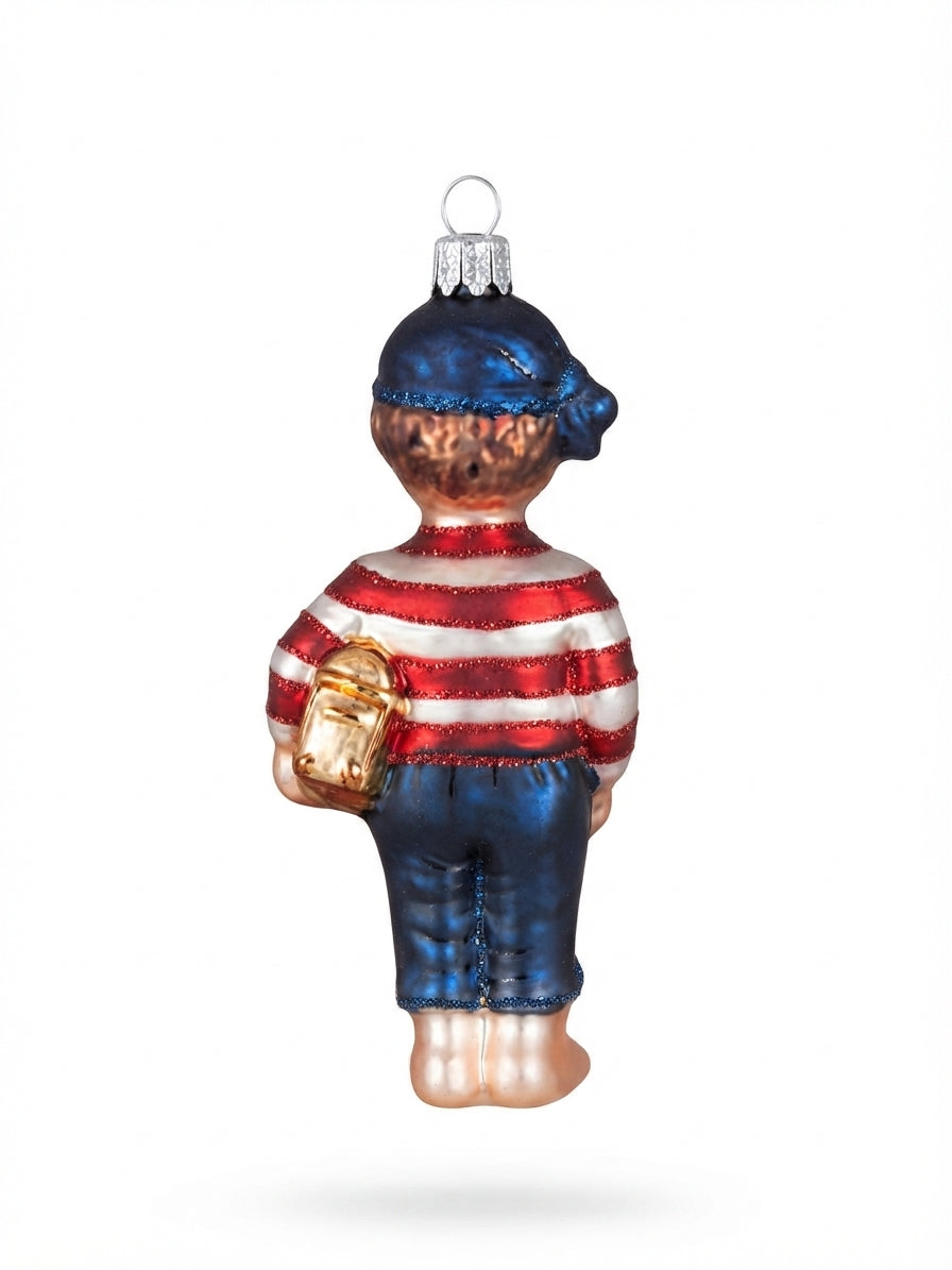 Pirat Figur Christbaumkugel (Echtglas) – Besondere Weihnachtsbaumkugel