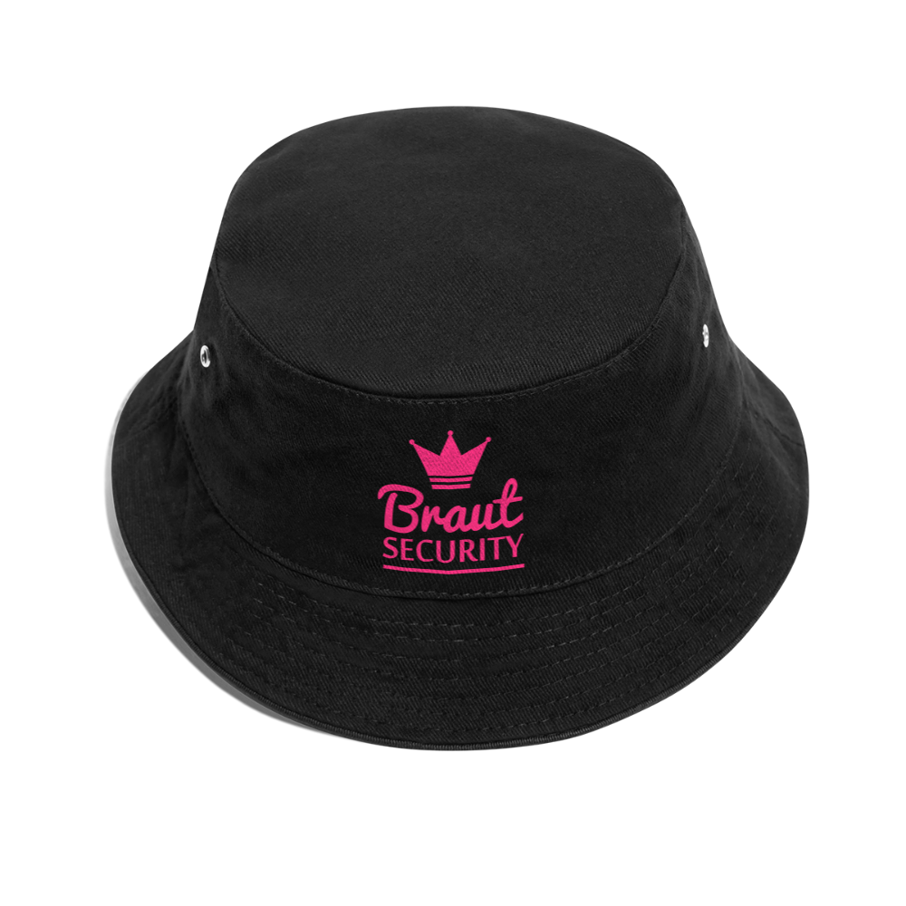 Bucket Hat "Braut Security" - Schwarz