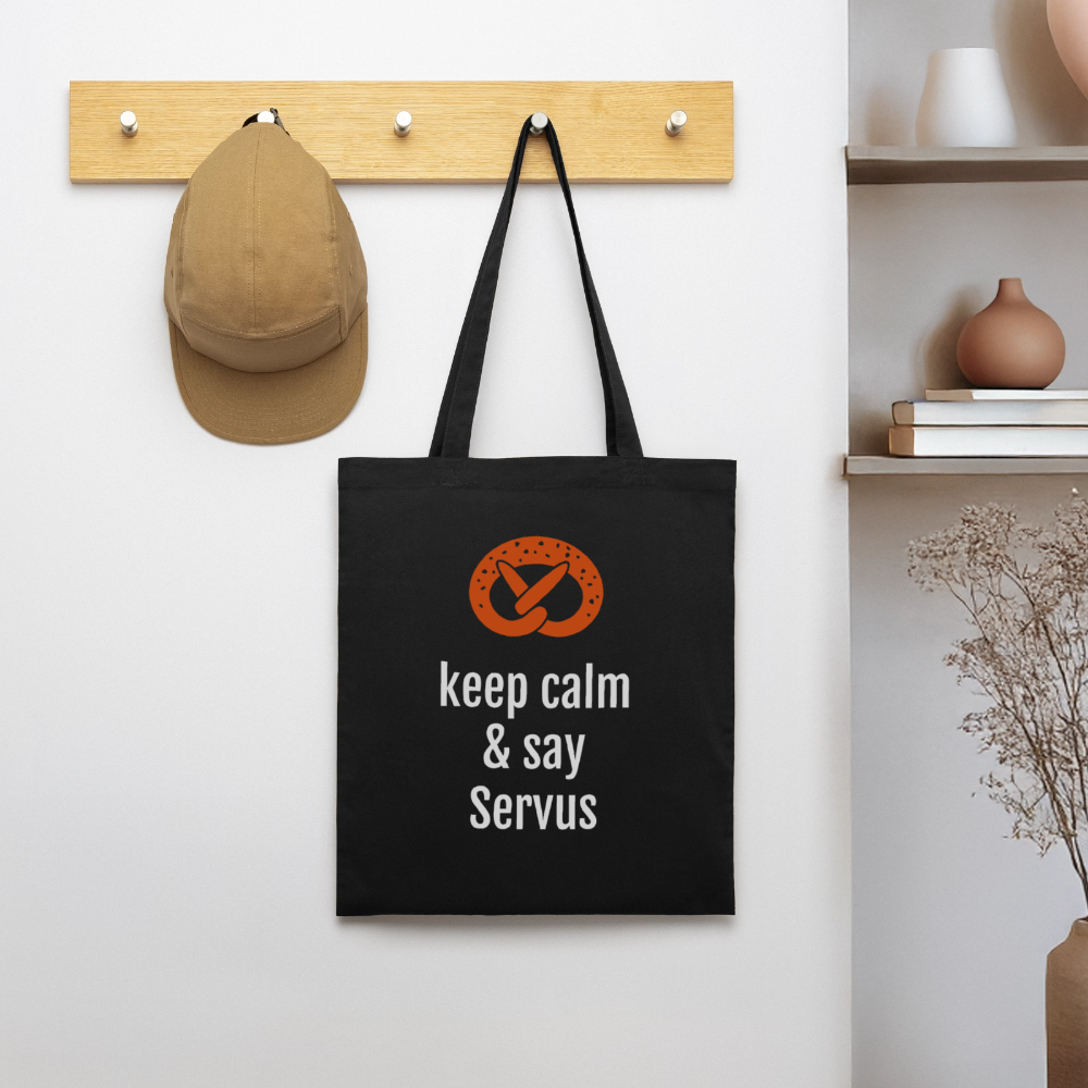 Stoffbeutel "keep calm and say Servus" - Schwarz