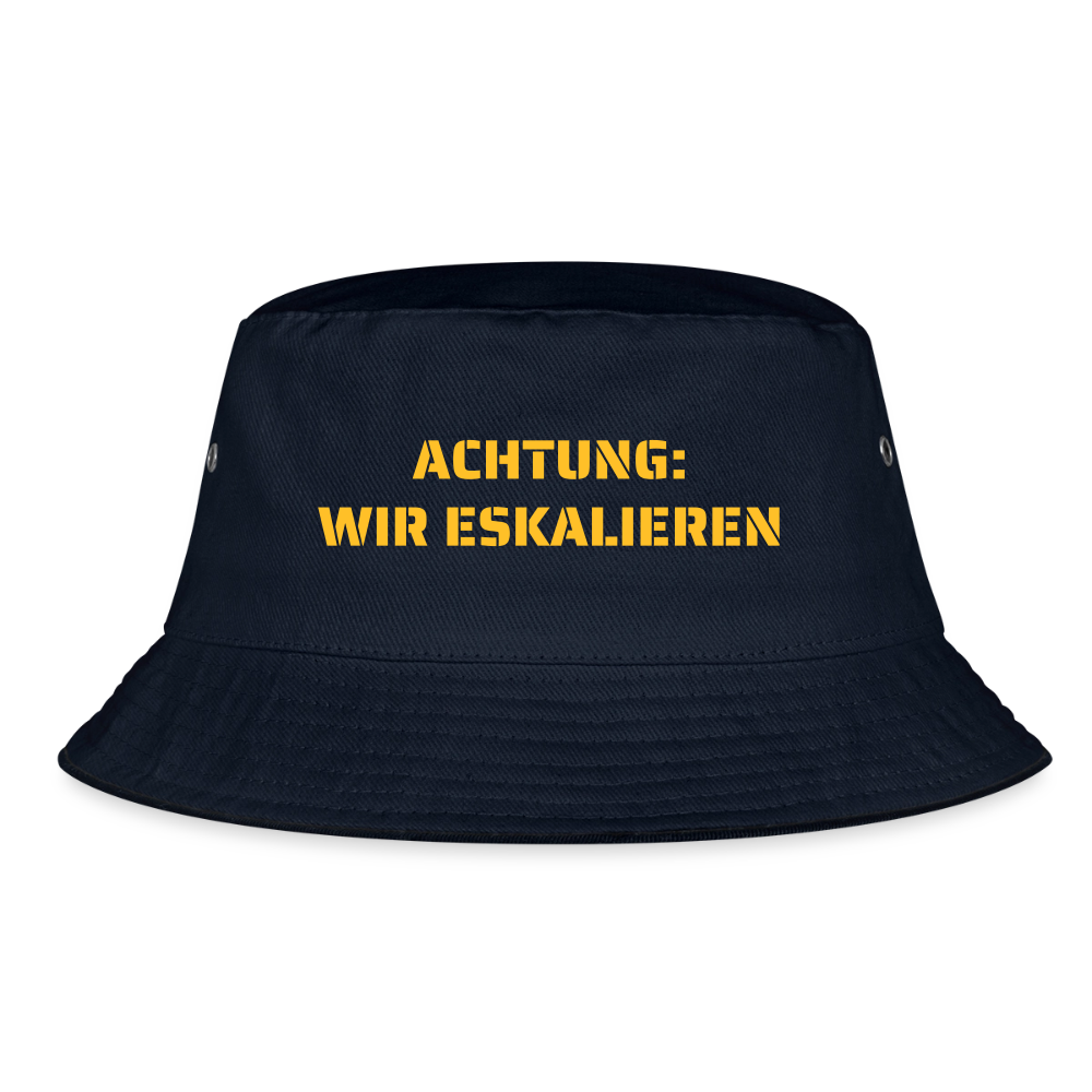 Fischerhut "ACHTUNG: WIR ESKALIEREN" - Navy