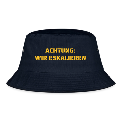 Fischerhut "ACHTUNG: WIR ESKALIEREN" - Navy