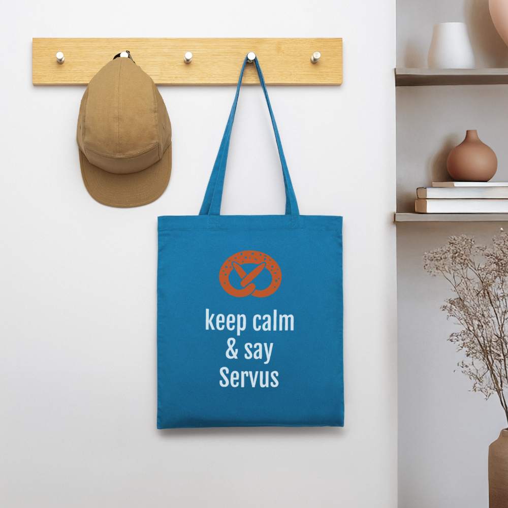 Stoffbeutel "keep calm and say Servus" - Königsblau