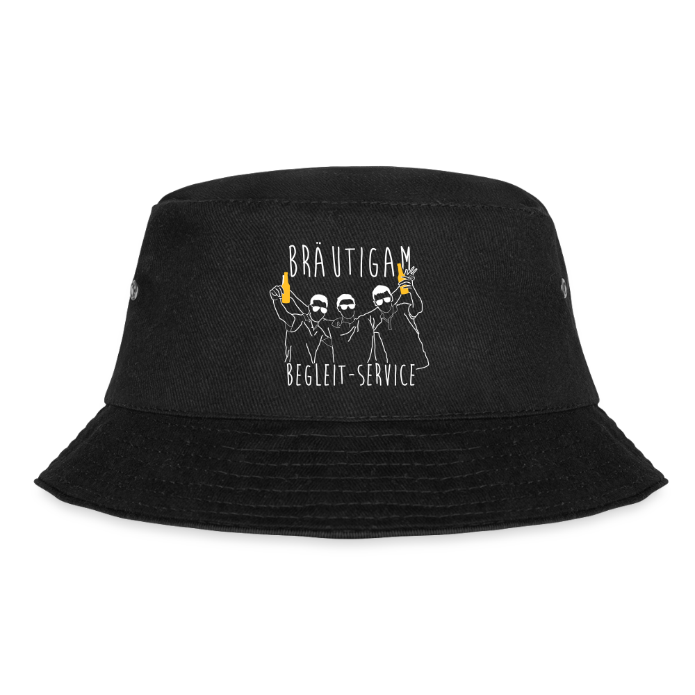 Bucket Hat "Bräutigam Begleit-Service" - Schwarz