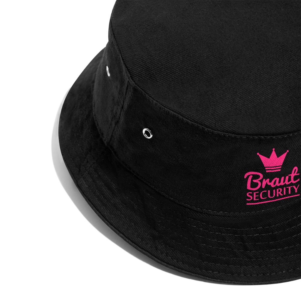 Bucket Hat "Braut Security" - Schwarz