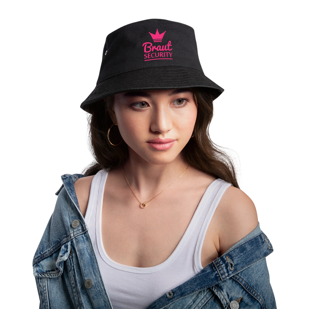 Bucket Hat "Braut Security" - Schwarz