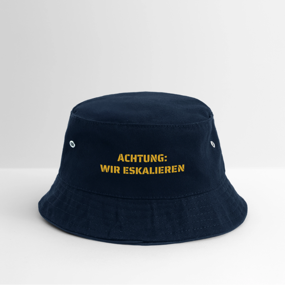 Fischerhut "ACHTUNG: WIR ESKALIEREN" - Navy