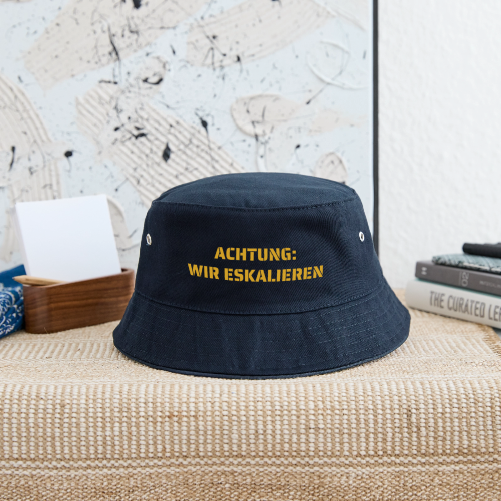 Fischerhut "ACHTUNG: WIR ESKALIEREN" - Navy