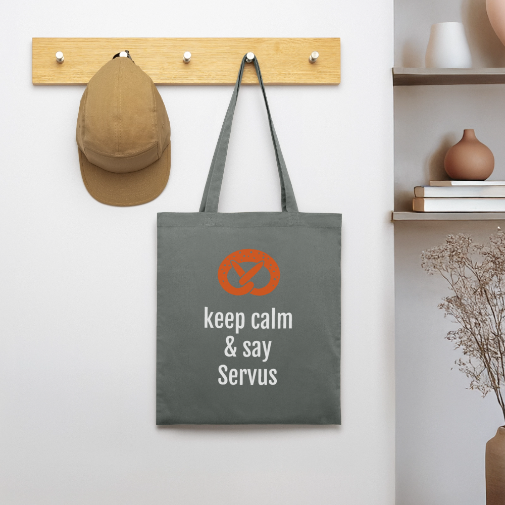 Stoffbeutel "keep calm and say Servus" - Anthrazit