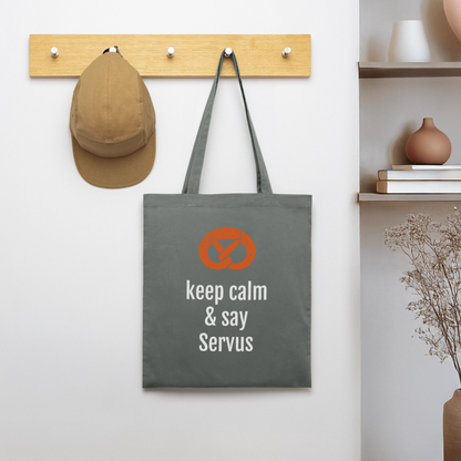 Stoffbeutel "keep calm and say Servus" - Anthrazit