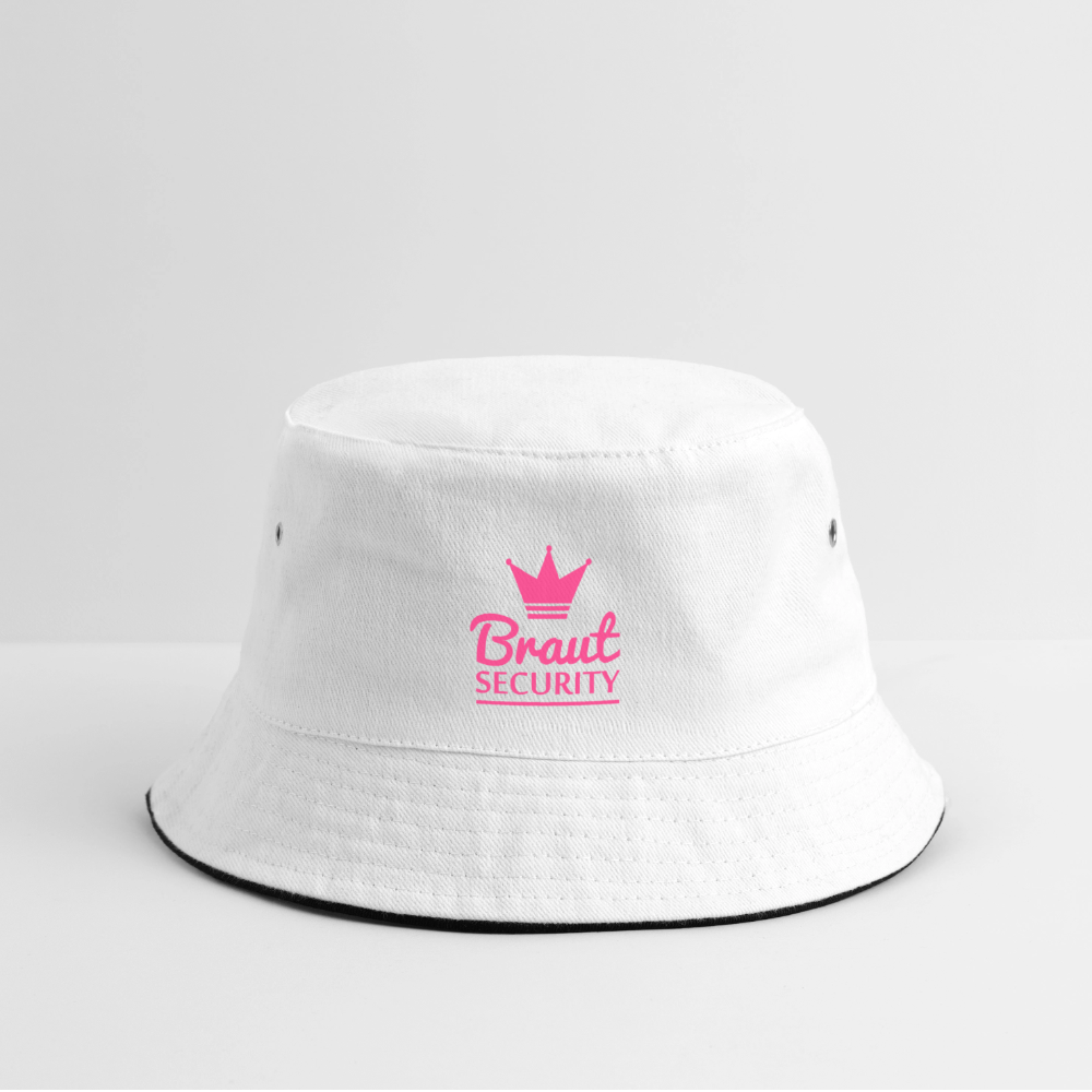 Bucket Hat "Braut Security" - Weiß/Navy