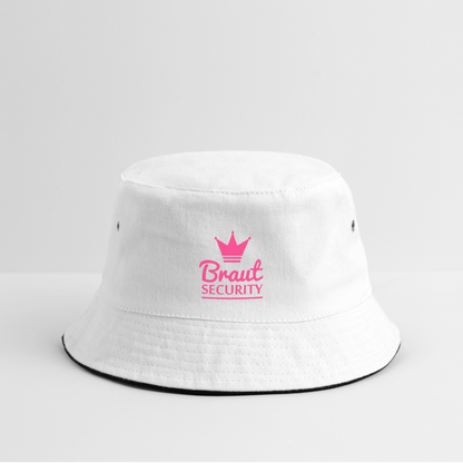 Bucket Hat "Braut Security" - Weiß/Navy
