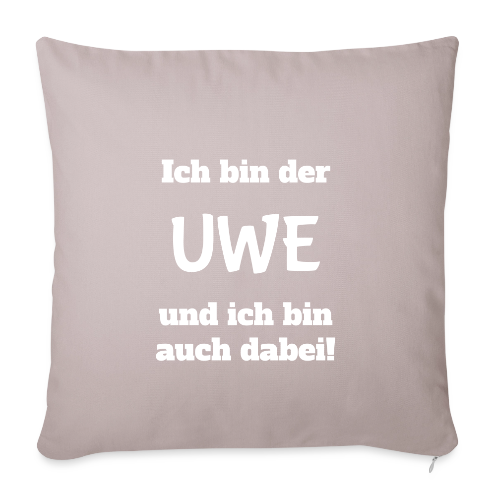 Sofakissen "Ich bin der Uwe und ich bin auch dabei" - helles Taupe