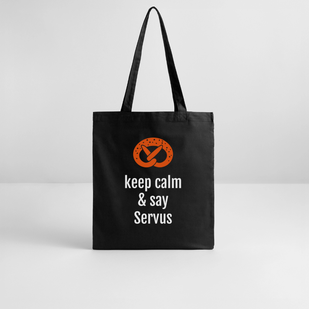 Stoffbeutel "keep calm and say Servus" - Schwarz
