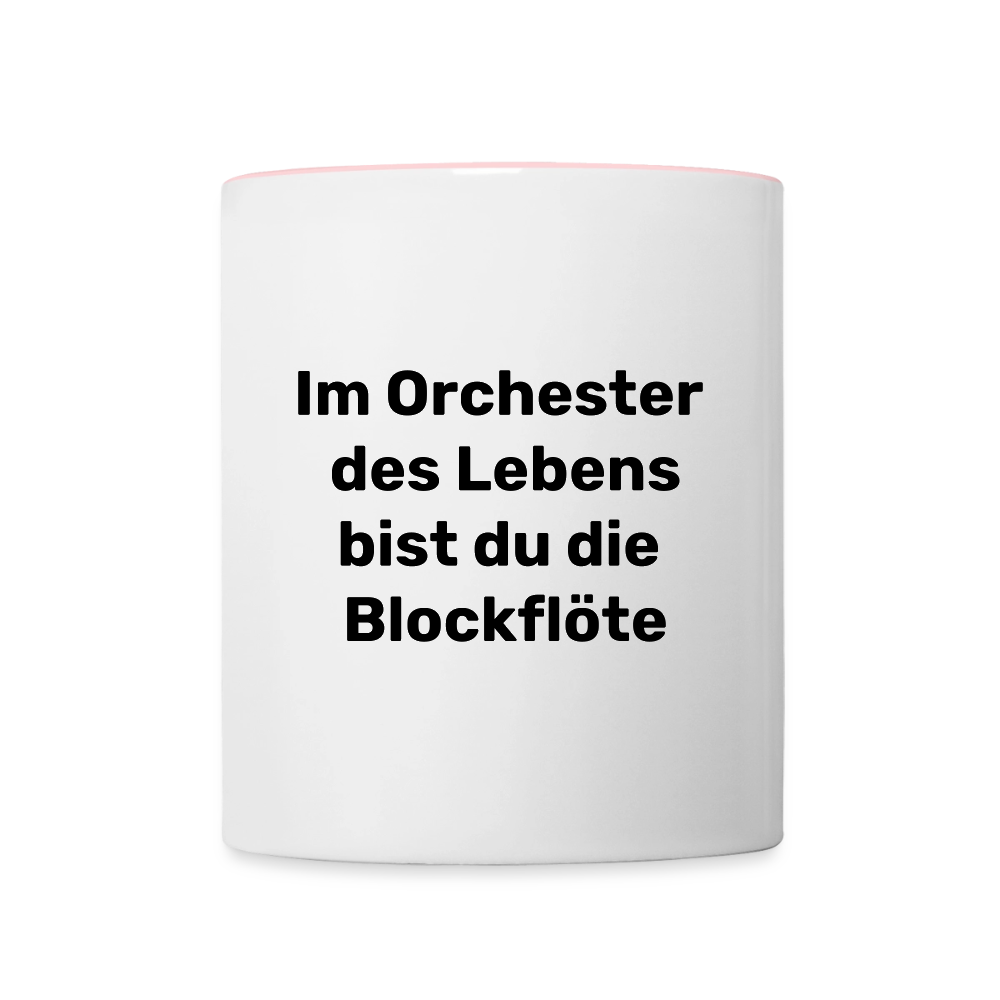 Tasse "Im Orchester des Lebens bist du die Blockflöte" - Weiß/Pink