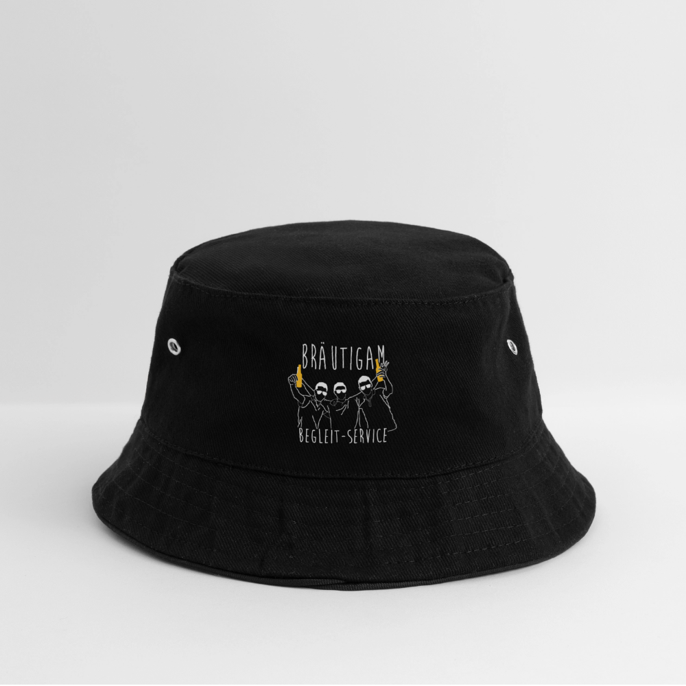 Bucket Hat "Bräutigam Begleit-Service" - Schwarz