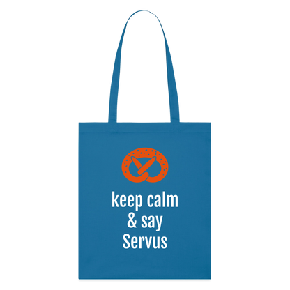 Stoffbeutel "keep calm and say Servus" - Königsblau