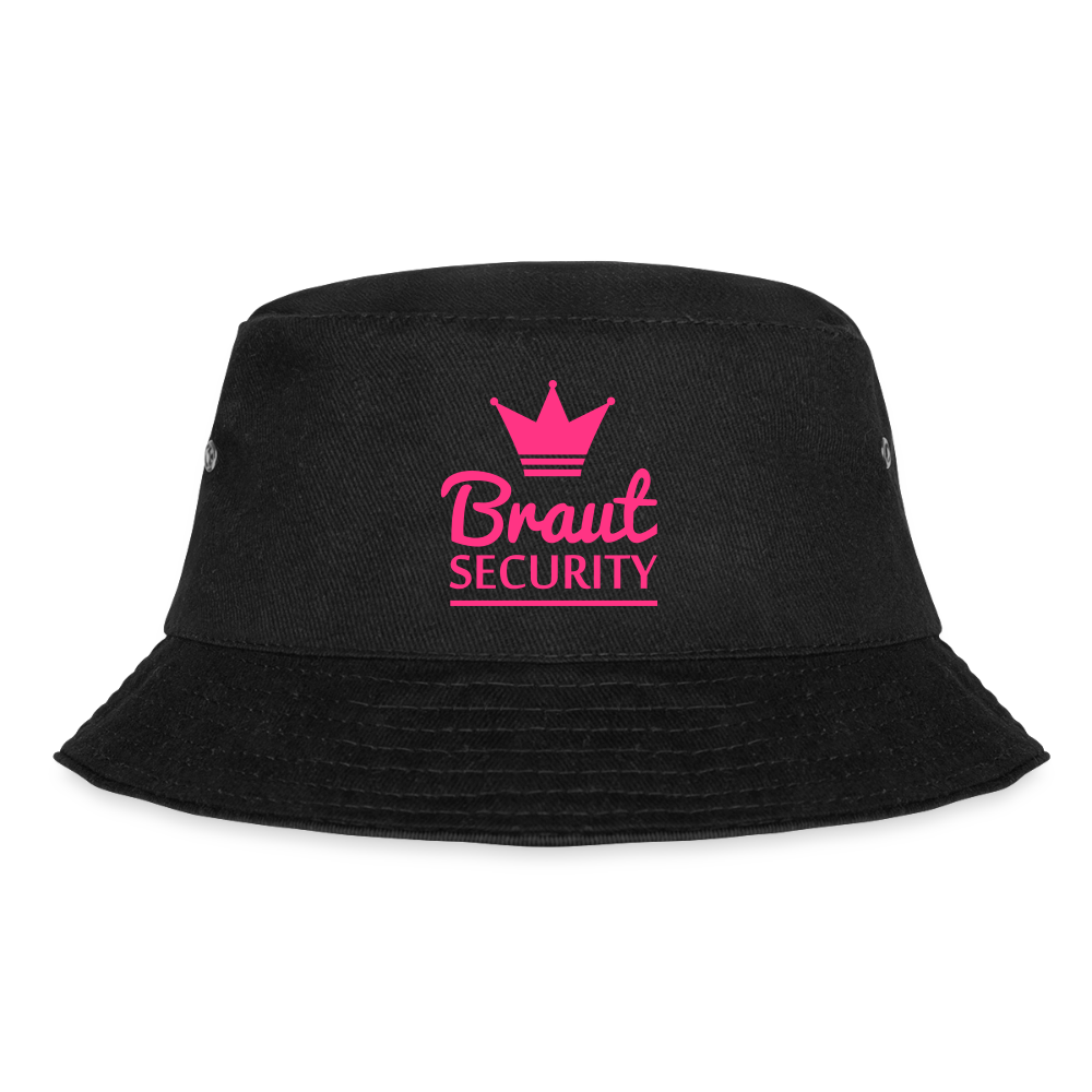 Bucket Hat "Braut Security" - Schwarz