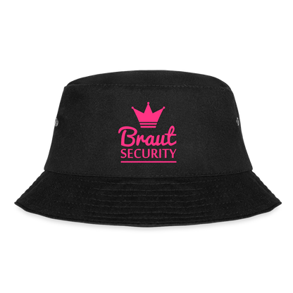 Bucket Hat "Braut Security" - Schwarz