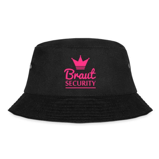 Bucket Hat "Braut Security" - Schwarz