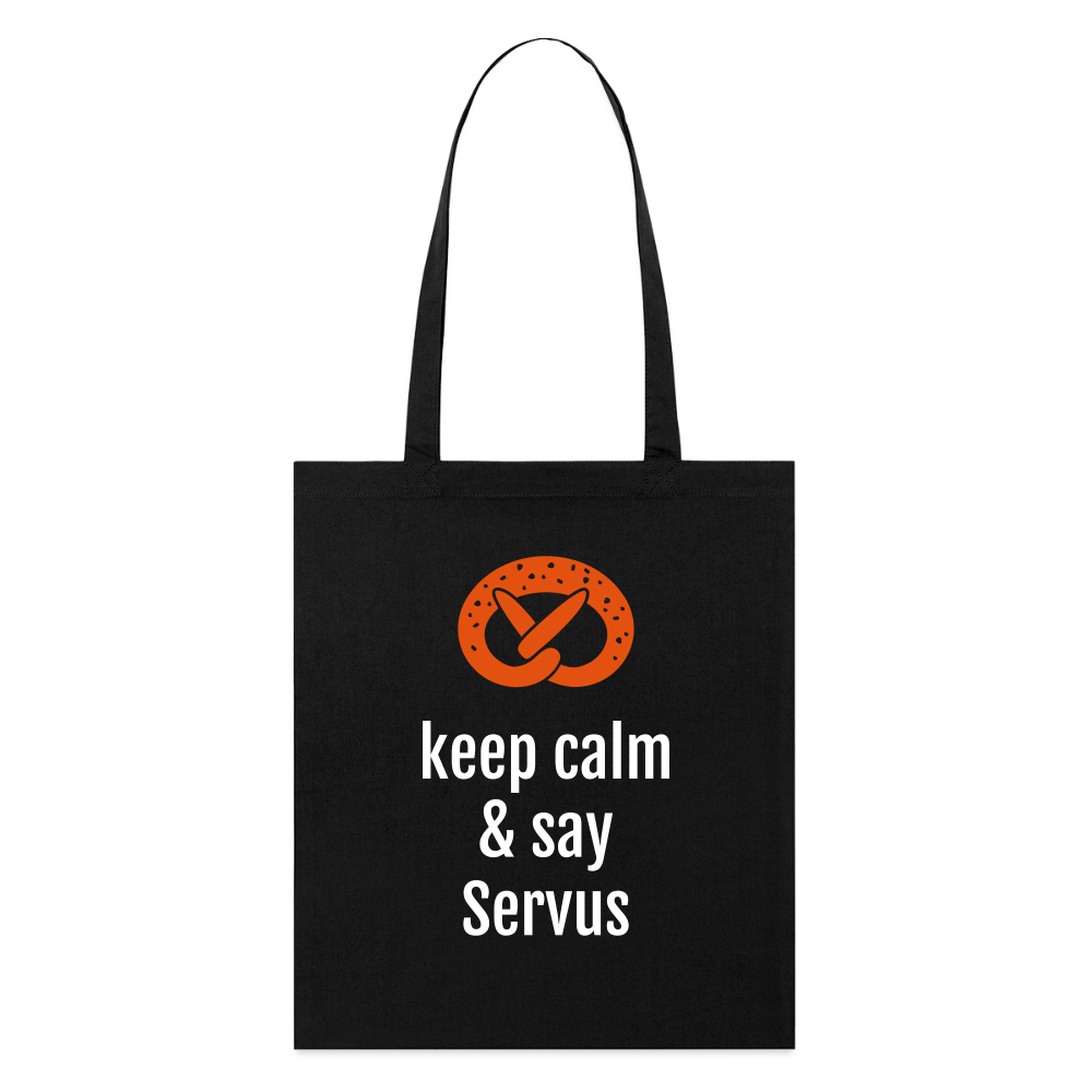 Stoffbeutel "keep calm and say Servus" - Schwarz