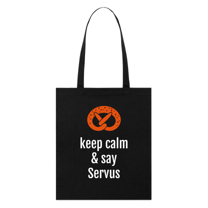 Stoffbeutel "keep calm and say Servus" - Schwarz