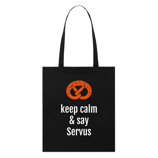 Stoffbeutel "keep calm and say Servus" - Schwarz
