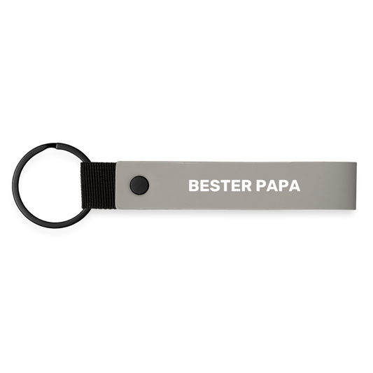 Schlüsselanhänger "Bester Papa" - Hellgrau