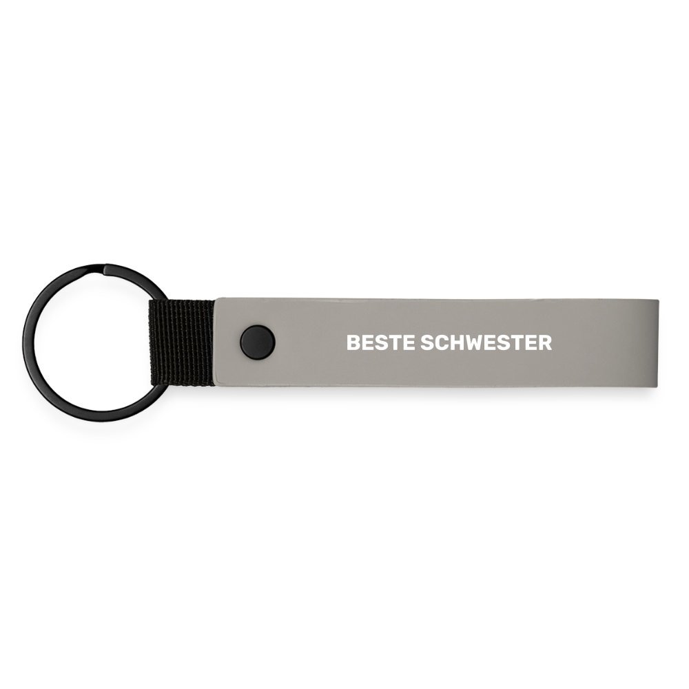 Schlüsselanhänger "Beste Schwester" - Hellgrau