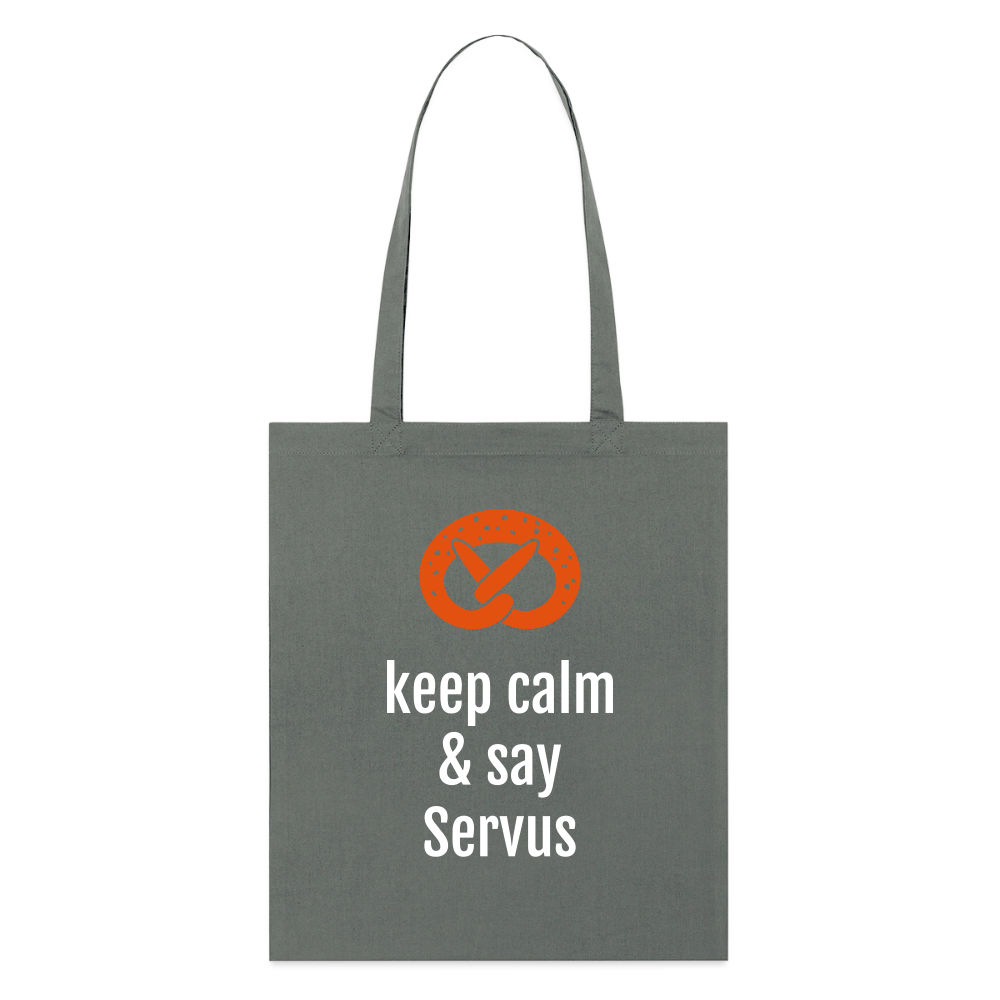 Stoffbeutel "keep calm and say Servus" - Anthrazit