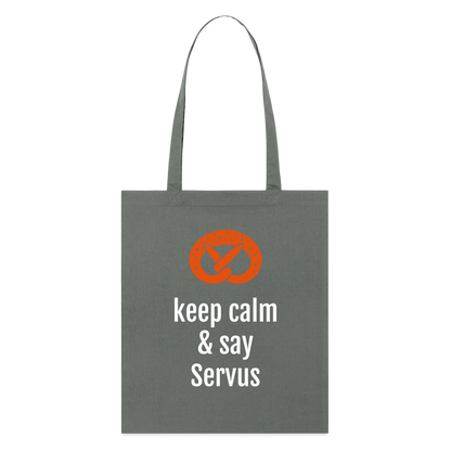 Stoffbeutel "keep calm and say Servus" - Anthrazit