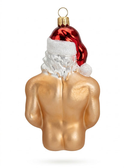 Edle Echtglas-Christbaumkugel nackter Weihnachtsmann für eine besondere Weihnachtsdeko