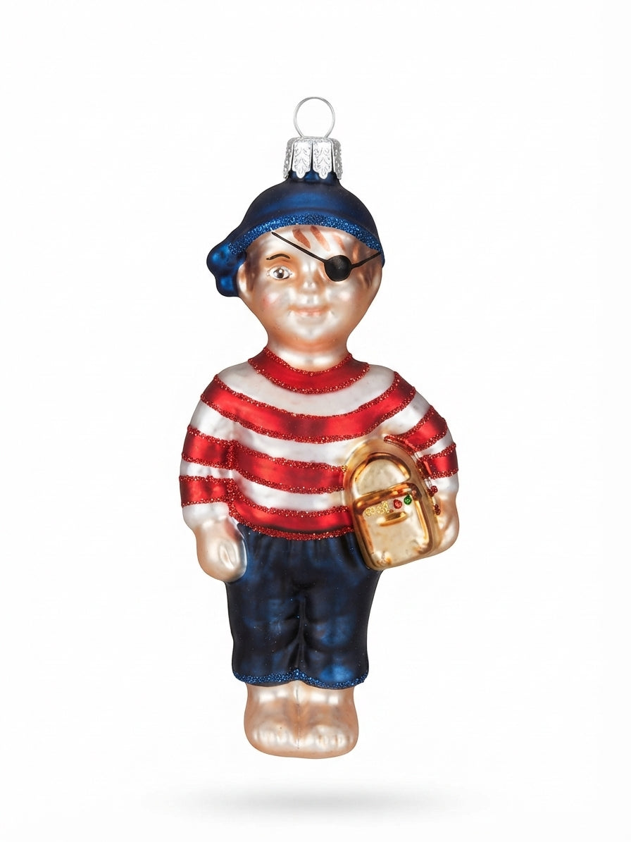 Pirat Figur Christbaumkugel (Echtglas) – Besondere Weihnachtsbaumkugel
